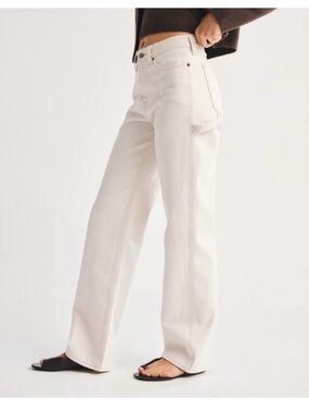 NWT Abercrombie & Fitch Cream ‘The Slouchy Jean’ Carpenter Jeans